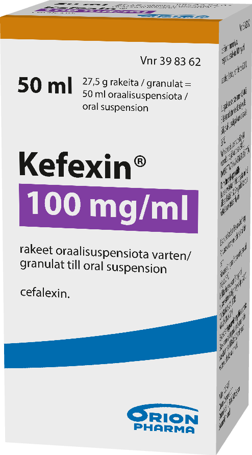 KEFEXIN 100 mg/ml rakeet oraalisuspensiota varten 1 x 50 ml