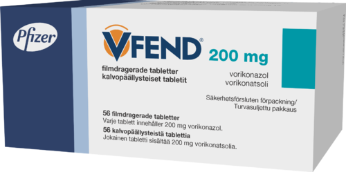 VFEND 200 mg tabletti, kalvopäällysteinen 1 x 56 fol