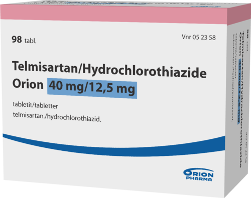 TELMISARTAN/HYDROCHLOROTHIAZIDE ORION 40/12,5 mg tabletti 1 x 98 fol