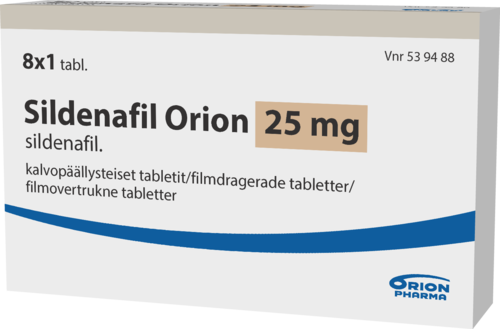 SILDENAFIL ORION 25 mg tabletti, kalvopäällysteinen 8 x 1 fol