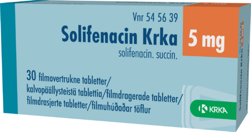 SOLIFENACIN KRKA 5 mg tabletti, kalvopäällysteinen 1 x 30 fol