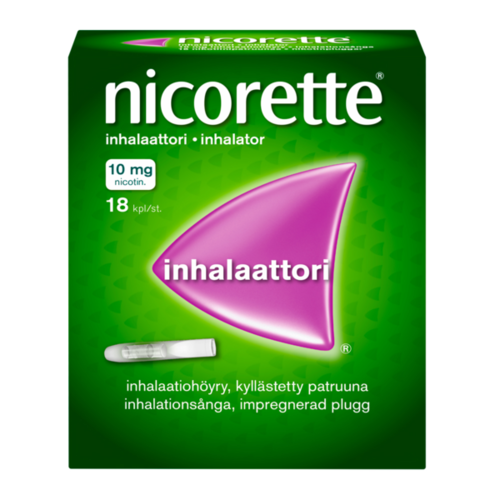 NICORETTE INHALAATTORI inhalaatiohöyry, kyllästetty patruuna 10 mg 18 fol