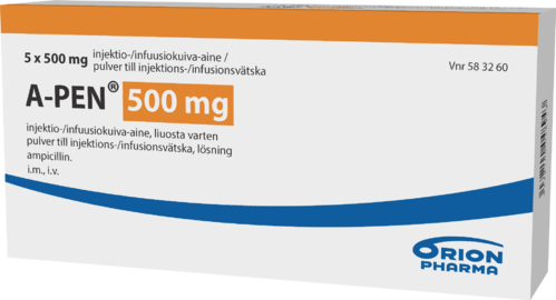 A-PEN 500 mg injektio-/infuusiokuiva-aine liuosta varten 5 x 500 mg