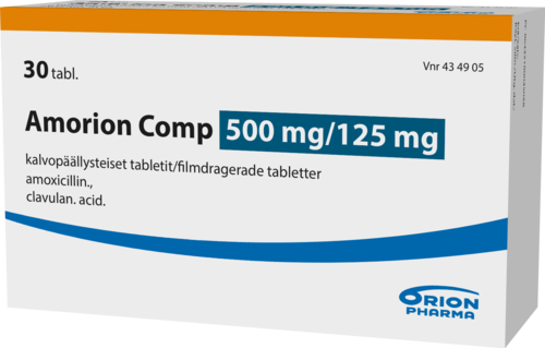AMORION COMP 500/125 mg tabletti, kalvopäällysteinen 1 x 30 fol