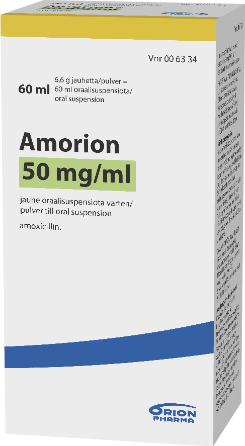 AMORION 50 mg/ml jauhe oraalisuspensiota varten 1 x 60 ml