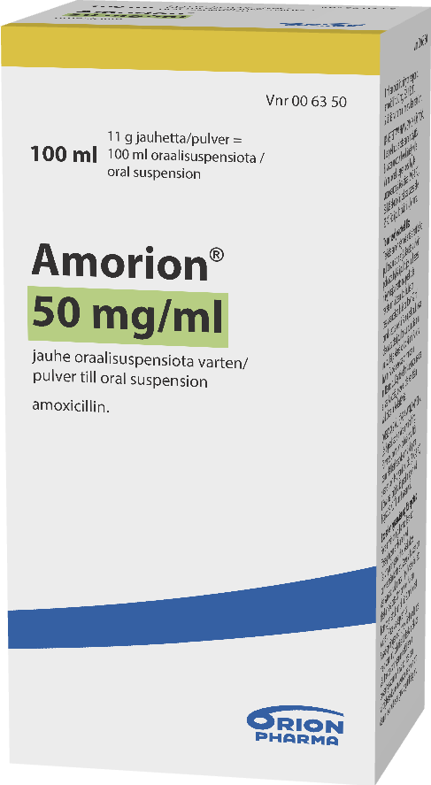 AMORION 50 mg/ml jauhe oraalisuspensiota varten 1 x 100 ml