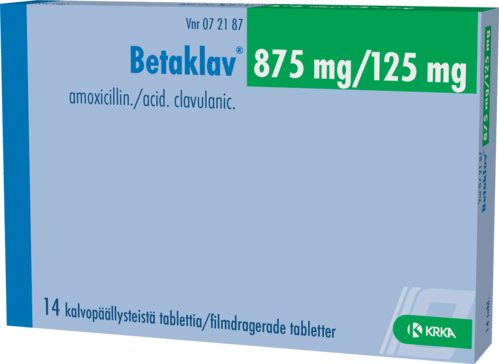 BETAKLAV 875/125 mg tabletti, kalvopäällysteinen 1 x 14 fol