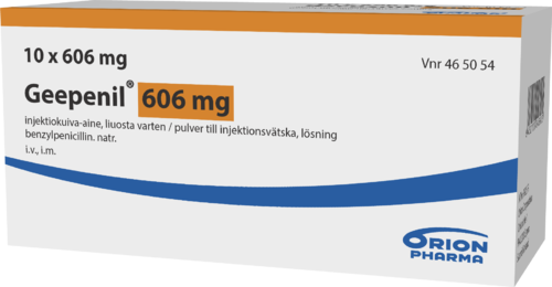 GEEPENIL 606 mg injektiokuiva-aine, liuosta varten 10 x 606 mg