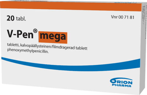 V-PEN MEGA 1000000 IU tabletti, kalvopäällysteinen 1 x 20 fol