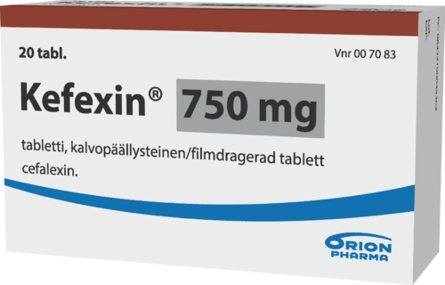 KEFEXIN 750 mg tabletti, kalvopäällysteinen 1 x 20 fol