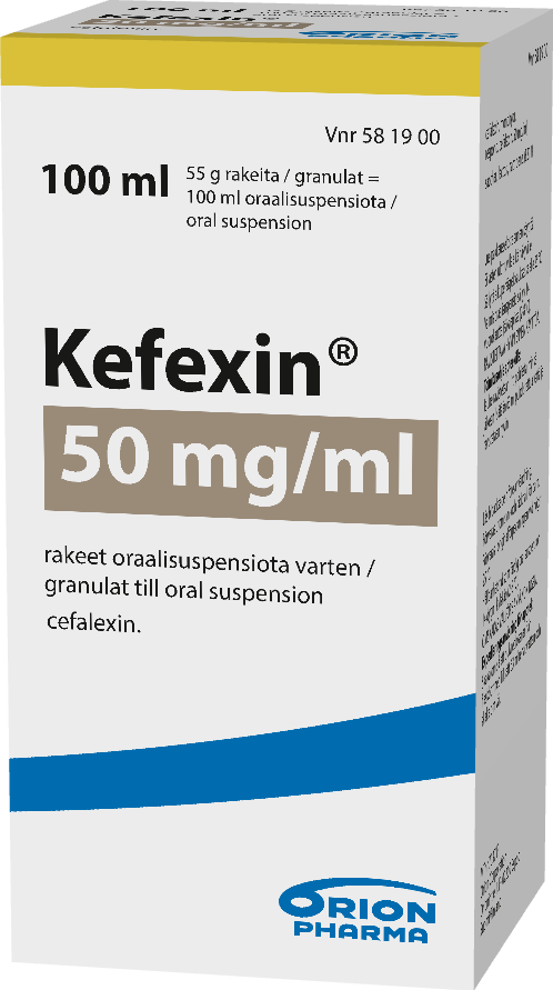 KEFEXIN 50 mg/ml rakeet oraalisuspensiota varten 1 x 100 ml