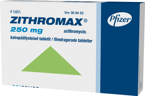 ZITHROMAX 250 mg tabletti, kalvopäällysteinen 1 x 4 fol