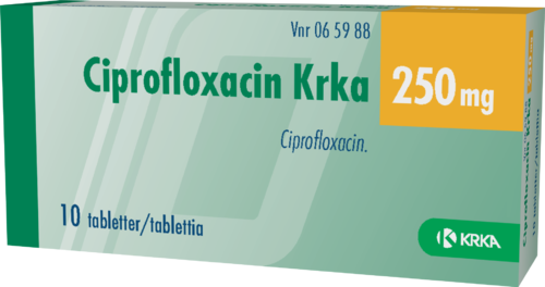 CIPROFLOXACIN KRKA 250 mg tabletti, kalvopäällysteinen 1 x 10 fol