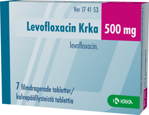LEVOFLOXACIN KRKA 500 mg tabletti, kalvopäällysteinen 1 x 7 fol