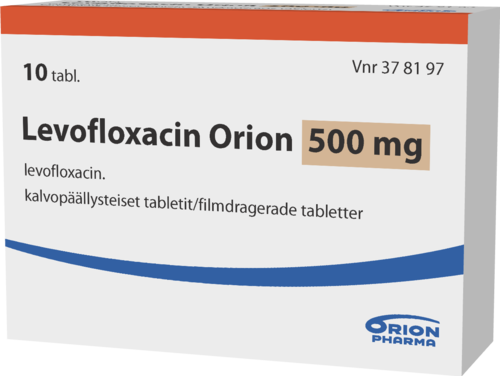 LEVOFLOXACIN ORION 500 mg tabletti, kalvopäällysteinen 1 x 10 fol
