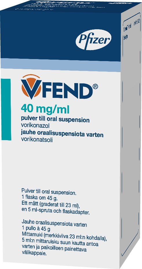 VFEND 40 mg/ml jauhe oraalisuspensiota varten 1 x 70 ml