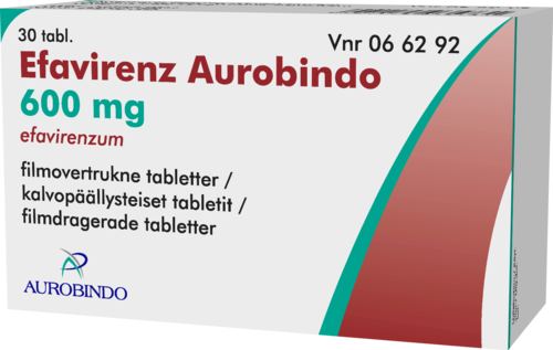 EFAVIRENZ AUROBINDO 600 mg tabletti, kalvopäällysteinen 1 x 30 fol