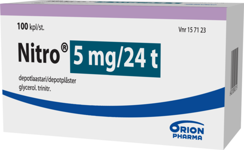 NITRO 5 mg/24 h depotlaastari 1 x 100 kpl