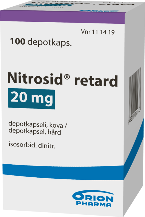NITROSID RETARD 20 mg depotkapseli, kova 1 x 100 kpl