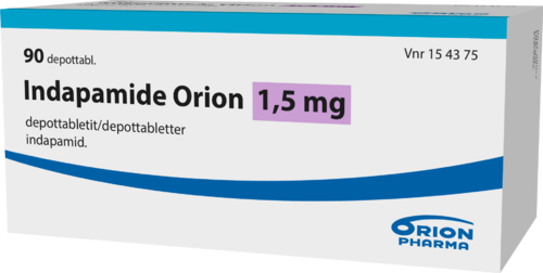 INDAPAMIDE ORION 1,5 mg depottabletti 1 x 90 fol