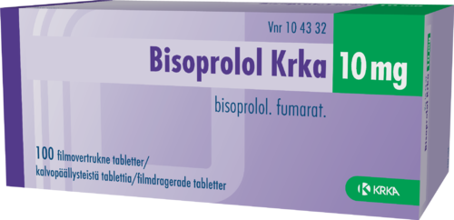 BISOPROLOL KRKA 10 mg tabletti, kalvopäällysteinen 1 x 100 fol