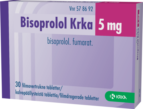 BISOPROLOL KRKA 5 mg tabletti, kalvopäällysteinen 1 x 30 fol