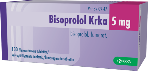 BISOPROLOL KRKA 5 mg tabletti, kalvopäällysteinen 1 x 100 fol