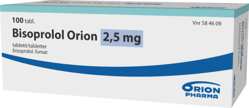 BISOPROLOL ORION 2,5 mg tabletti 1 x 100 fol