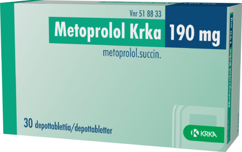 METOPROLOL KRKA 190 mg depottabletti 1 x 30 fol