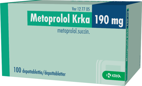 METOPROLOL KRKA 190 mg depottabletti 1 x 100 fol
