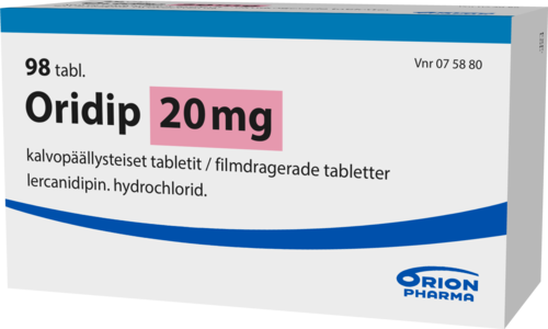 ORIDIP 20 mg tabletti, kalvopäällysteinen 1 x 98 fol