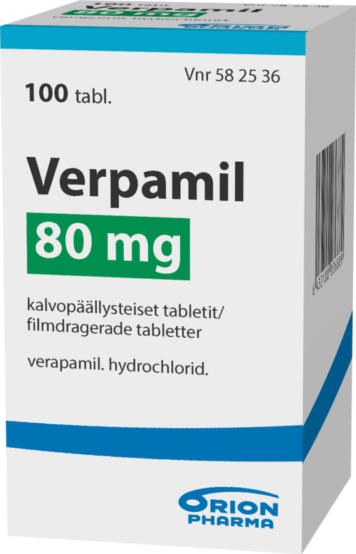 VERPAMIL 80 mg tabletti, kalvopäällysteinen 1 x 100 kpl