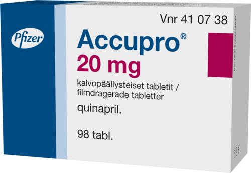 ACCUPRO 20 mg tabletti, kalvopäällysteinen 1 x 98 fol