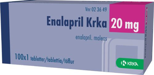 ENALAPRIL KRKA 20 mg tabletti 100 x 1 fol
