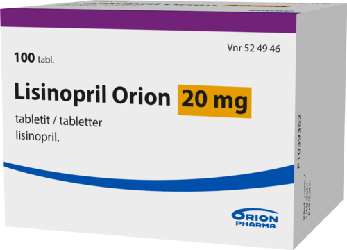 LISINOPRIL ORION 20 mg tabletti 1 x 100 fol
