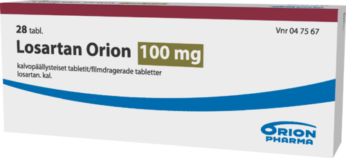 LOSARTAN ORION 100 mg tabletti, kalvopäällysteinen 1 x 28 fol