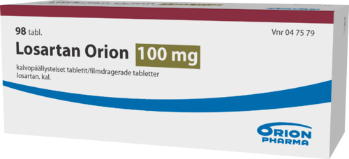 LOSARTAN ORION 100 mg tabletti, kalvopäällysteinen 1 x 98 fol