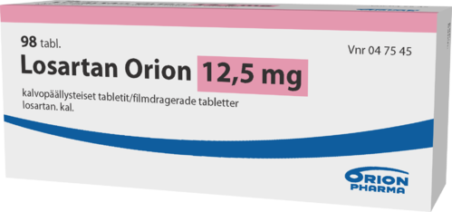 LOSARTAN ORION 12,5 mg tabletti, kalvopäällysteinen 1 x 98 fol