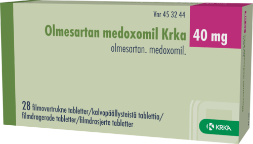 OLMESARTAN MEDOXOMIL KRKA 40 mg tabletti, kalvopäällysteinen 1 x 28 fol