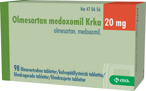 OLMESARTAN MEDOXOMIL KRKA 20 mg tabletti, kalvopäällysteinen 1 x 98 fol