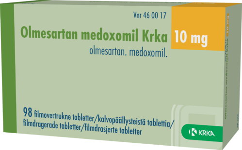 OLMESARTAN MEDOXOMIL KRKA 10 mg tabletti, kalvopäällysteinen 1 x 98 fol
