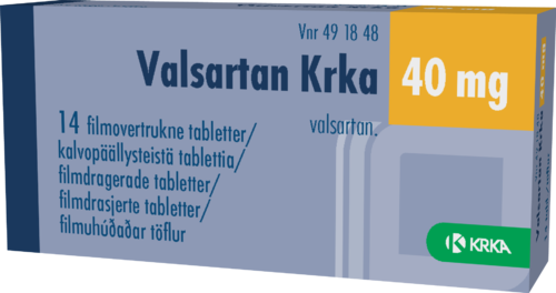 VALSARTAN KRKA 40 mg tabletti, kalvopäällysteinen 1 x 14 fol