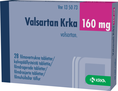 VALSARTAN KRKA 160 mg tabletti, kalvopäällysteinen 1 x 28 fol
