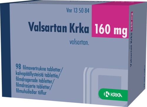 VALSARTAN KRKA 160 mg tabletti, kalvopäällysteinen 1 x 98 fol