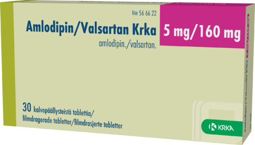 AMLODIPIN/VALSARTAN KRKA 5/160 mg tabletti, kalvopäällysteinen 1 x 30 fol