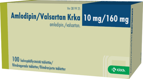 AMLODIPIN/VALSARTAN KRKA 10/160 mg tabletti, kalvopäällysteinen 1 x 100 fol