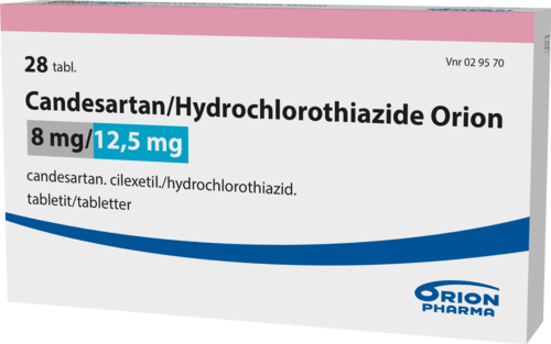 CANDESARTAN/HYDROCHLOROTHIAZIDE ORION 8/12,5 mg tabletti 1 x 28 fol