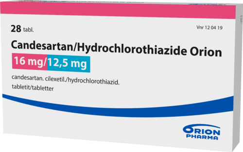 CANDESARTAN/HYDROCHLOROTHIAZIDE ORION 16/12,5 mg tabletti 1 x 28 fol