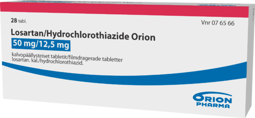 LOSARTAN/HYDROCHLOROTHIAZIDE ORION 50/12,5 mg tabletti, kalvopäällysteinen 1 x 28 fol