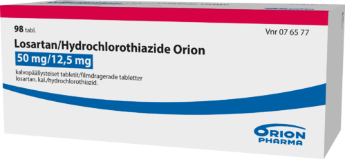 LOSARTAN/HYDROCHLOROTHIAZIDE ORION 50/12,5 mg tabletti, kalvopäällysteinen 1 x 98 fol